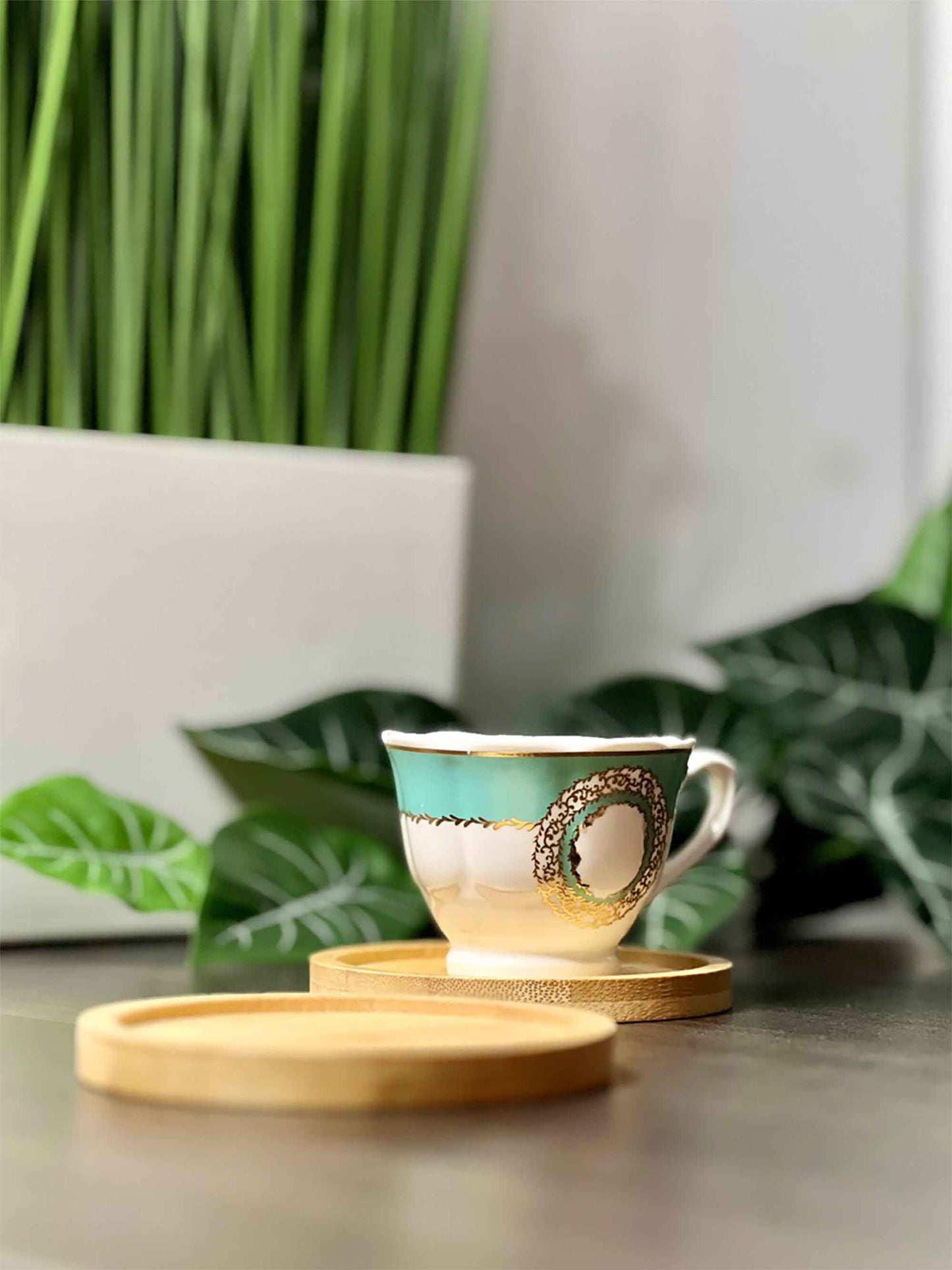 Dessous de verre en bambou | Café | "No talkie before coffee"