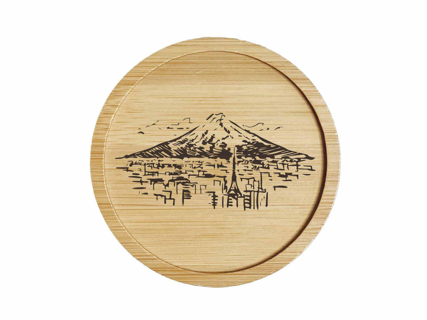 Dessous de verre en bambou | Japon | Mont Fuji