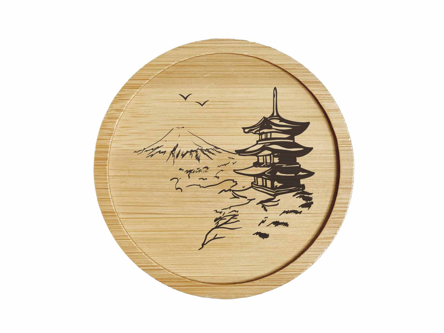 Dessous de verre en bambou | Japon | Mont Fuji