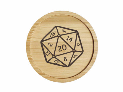 Dessous de verre en bambou | Dungeons & Dragons | Dé