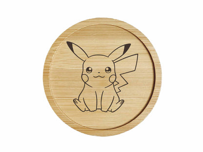 Dessous de verre en bambou | Pokemon | Pikachu