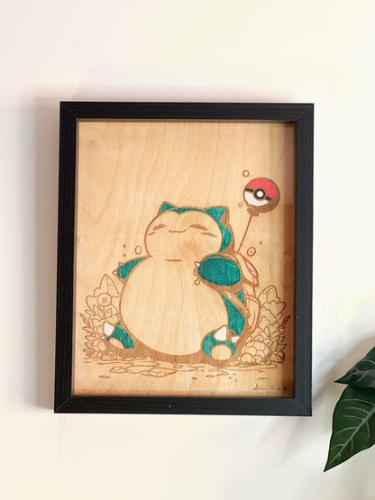 Tableau en bois | Pokemon | Ronflex