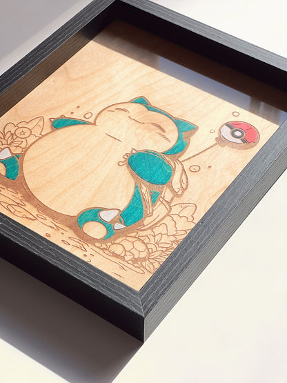 Tableau en bois | Pokemon | Ronflex