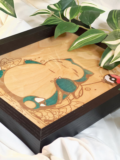 Tableau en bois | Pokemon | Ronflex