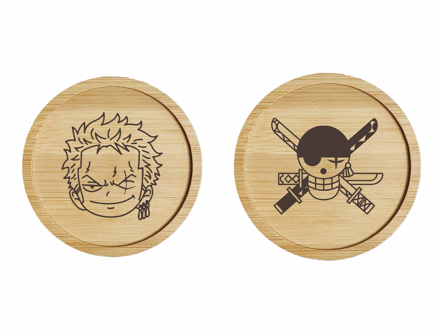 Dessous de verre en bambou | One Piece | Duo Zoro