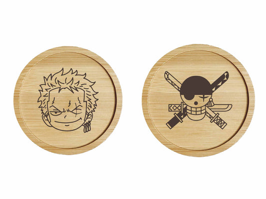 Dessous de verre en bambou | One Piece | Duo Zoro