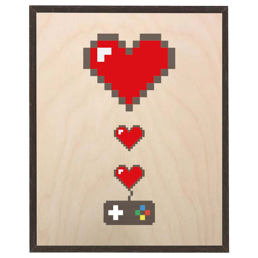 Tableau en bois | Saint Valentin | Gaming