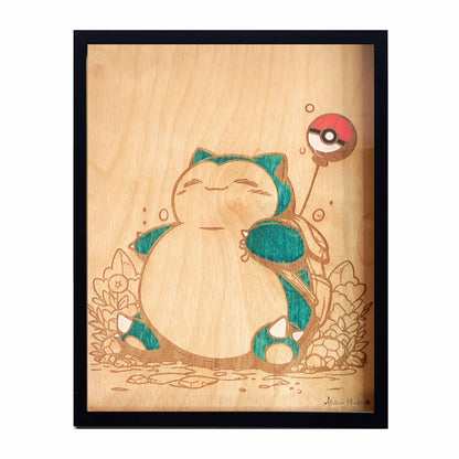 Tableau en bois | Pokemon | Ronflex