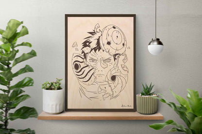 Tableau en bois | Naruto | Obito