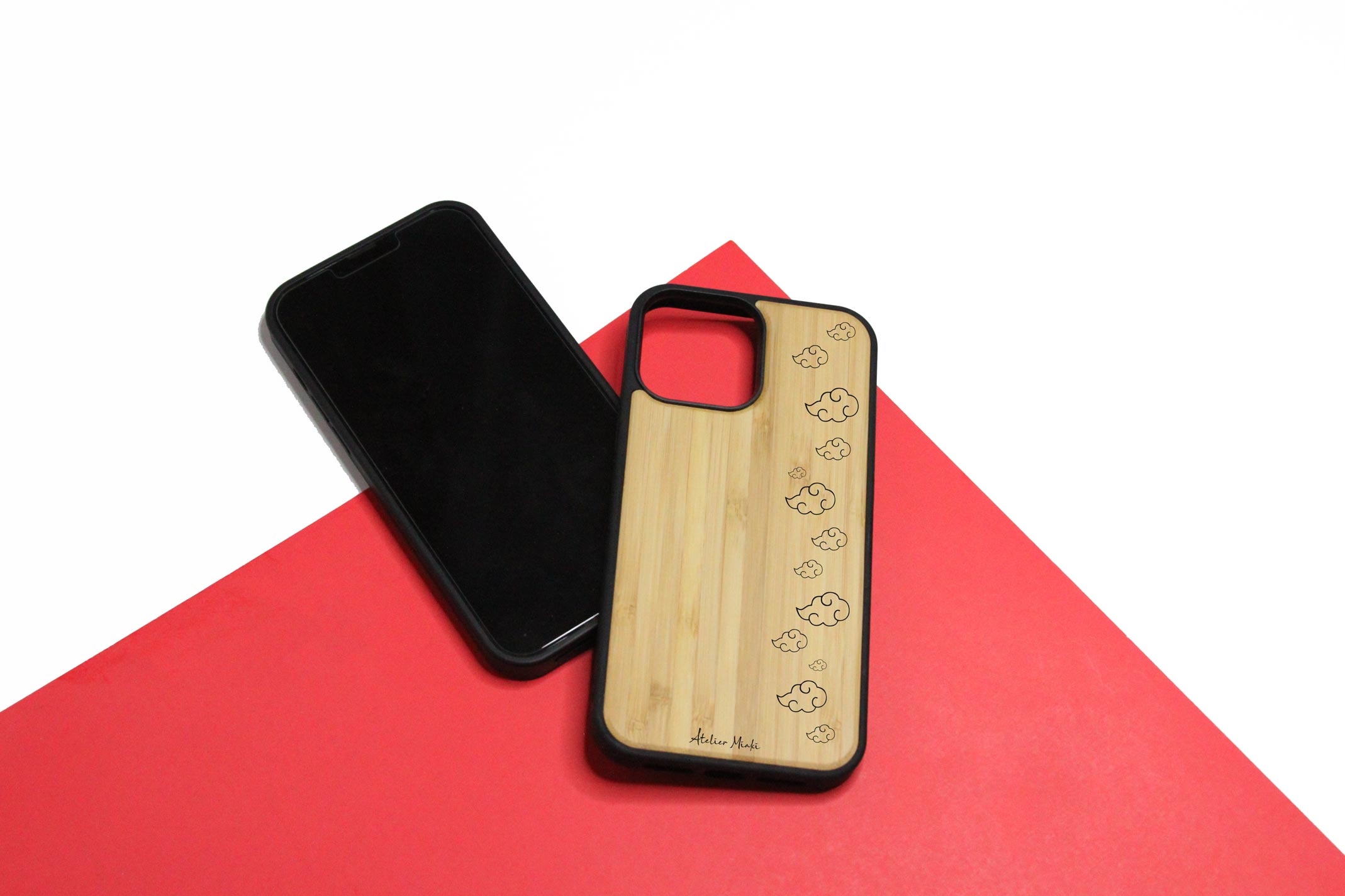 Coque pour smartphone en bambou | Naruto | Nuage Akastuki